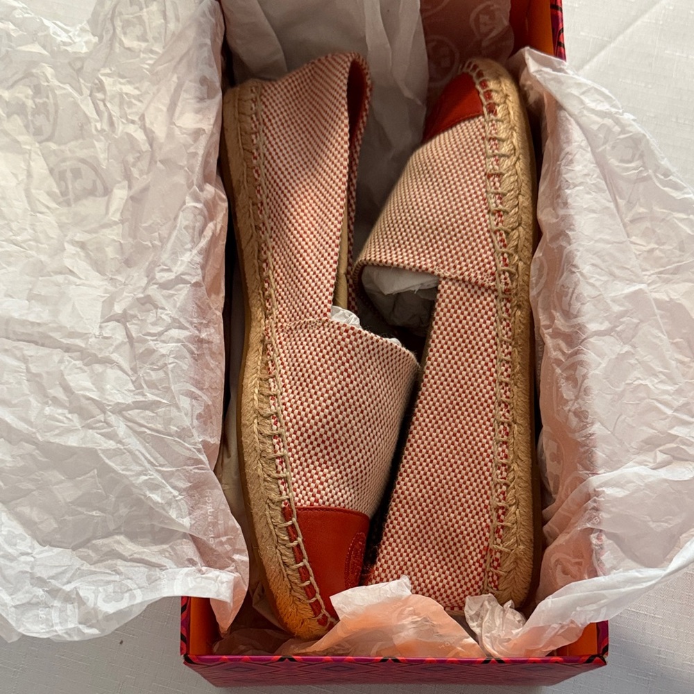 Tory Burch Red and Pink Espadrilles